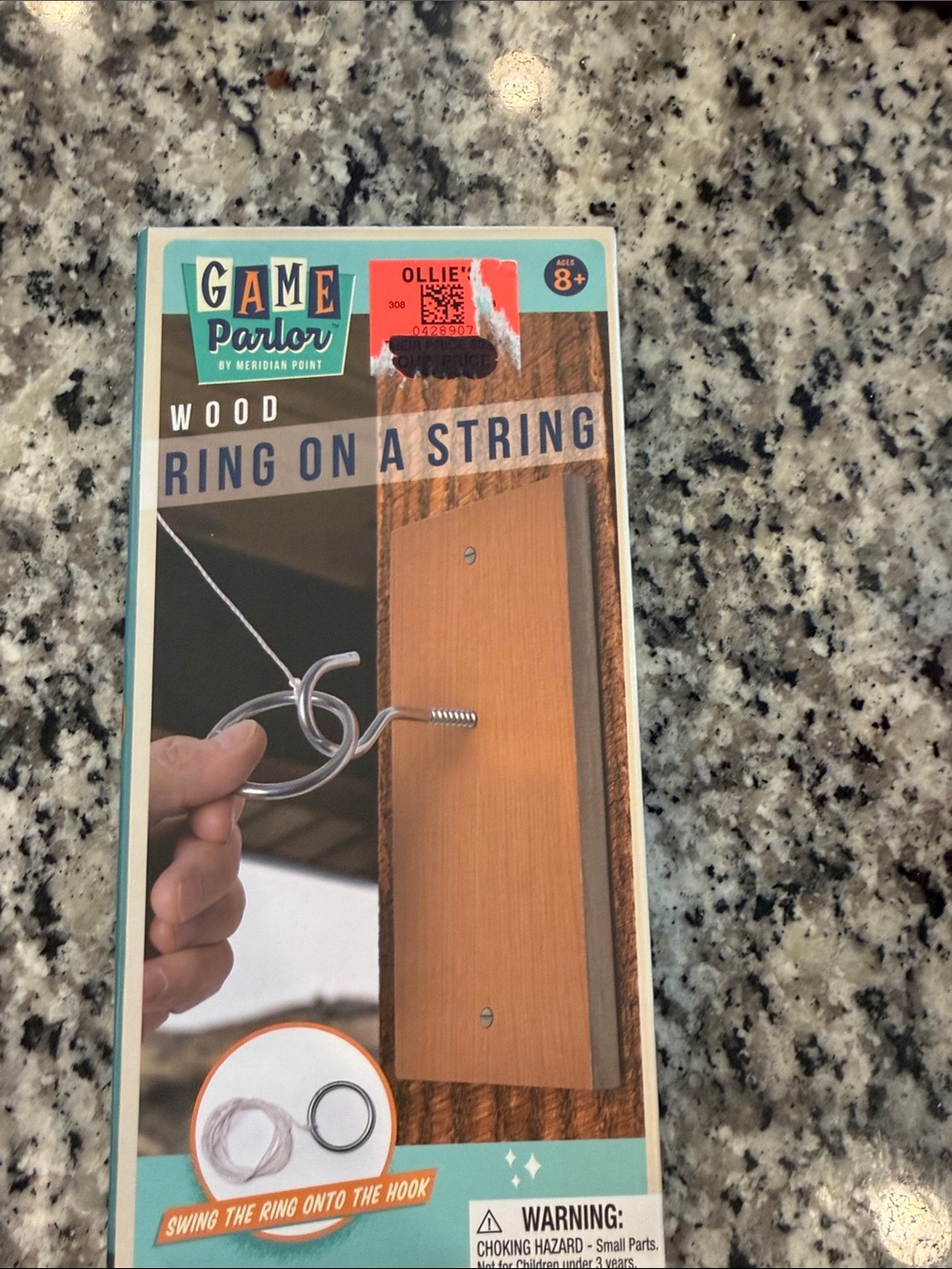 Game Parlor Wood Ring on a String Puzzle - Natural Wood